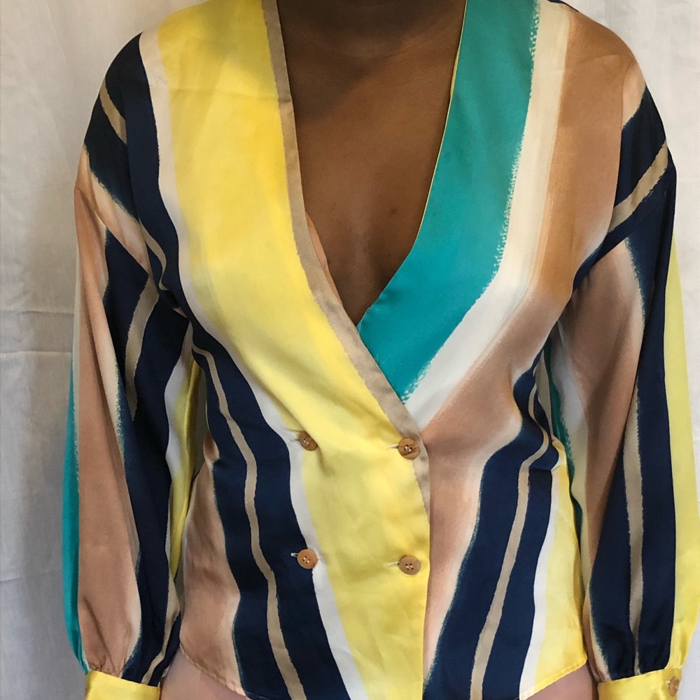 Multi-Colored/Water Colored Blazer Size M